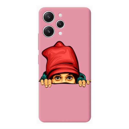 Xiaomi Redmi 12 Hidden Girl Pink Colored Silicone TPU Θήκη