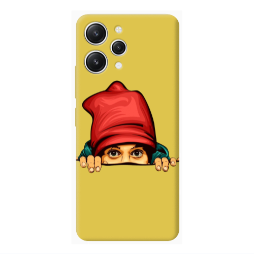 Xiaomi Redmi 12 Hidden Girl Yellow Colored Silicone TPU Θήκη