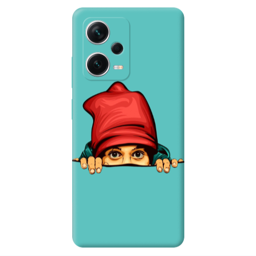 Xiaomi Poco X5 Hidden Girl Turquoise Colored Silicone TPU Θήκη