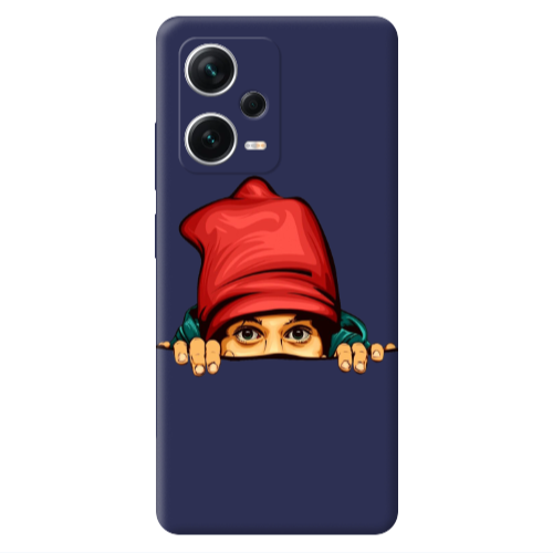 Xiaomi Poco X5 Hidden Girl Dark blue Colored Silicone TPU Θήκη