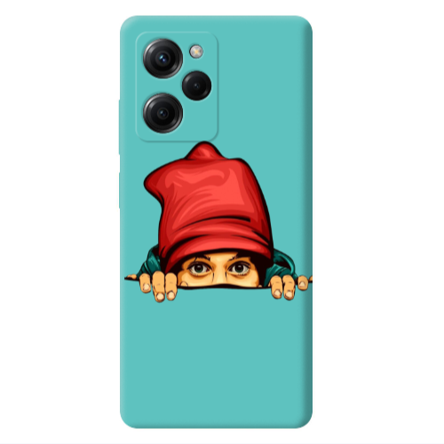 Xiaomi Poco X5 Pro Hidden Girl Turquoise Colored Silicone TPU Θήκη