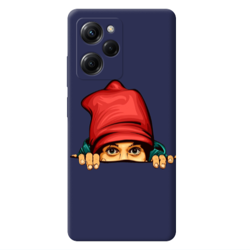 Xiaomi Poco X5 Pro Hidden Girl Dark blue Colored Silicone TPU Θήκη