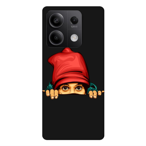 Xiaomi Redmi Note 13 5G Hidden Girl Black Colored Silicone TPU Θήκη