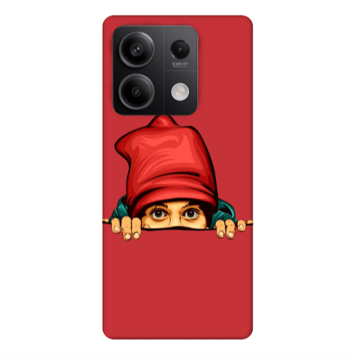 Xiaomi Redmi Note 13 5G Hidden Girl Red Colored Silicone TPU Θήκη