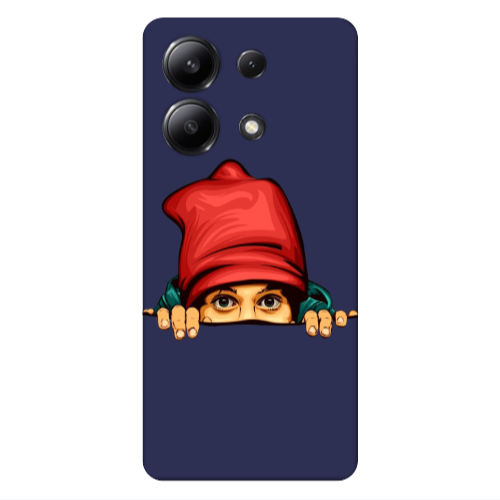 Xiaomi Redmi Note 13 4G Hidden Girl Dark blue Colored Silicone TPU Θήκη