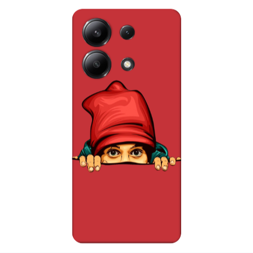 Xiaomi Redmi Note 13 4G Hidden Girl Red Colored Silicone TPU Θήκη