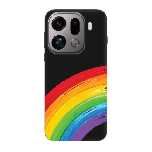 Oppo Find X9 Pro Rainbow 3 Black Colored Silicone TPU Θήκη