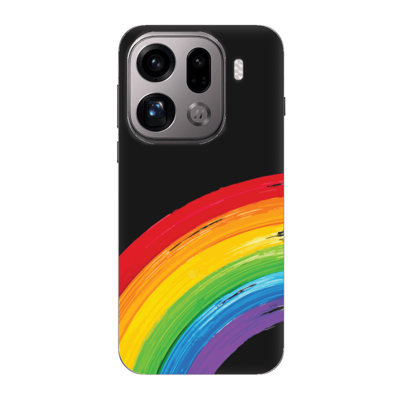 Oppo Find X9 Pro Rainbow 3 Black Colored Silicone TPU Θήκη