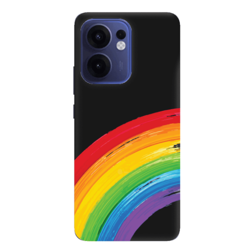 Oppo Reno 13 F Rainbow 3 Black Colored Silicone TPU Θήκη