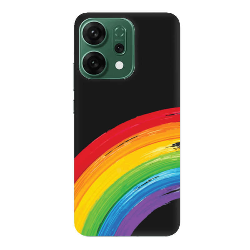 Oppo RENO 14 Rainbow 3 Black Colored Silicone TPU Θήκη