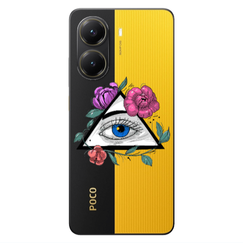 Xiaomi Poco X7 Pro Eye and flower Transparent Silicone TPU Θήκη