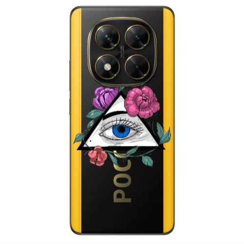 Xiaomi Poco X7 Eye and flower Transparent Silicone TPU Θήκη