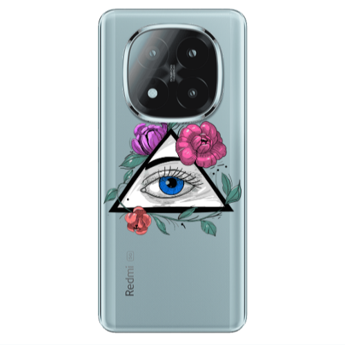 Xiaomi Redmi Note 14 Pro + 5g Eye and flower Transparent Silicone TPU Θήκη