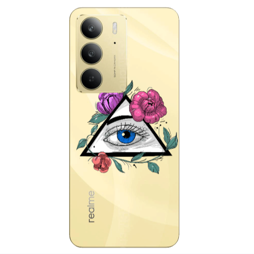 Realme C 75 Eye and flower Transparent Silicone TPU Θήκη