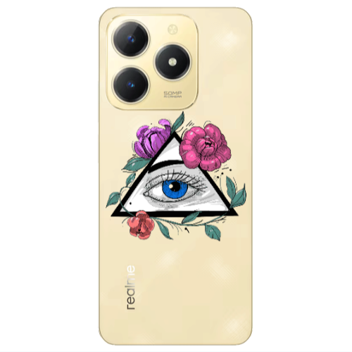 Realme C61 Eye and flower Transparent Silicone TPU Θήκη