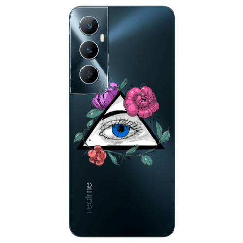 Realme C65 Eye and flower Transparent Silicone TPU Θήκη