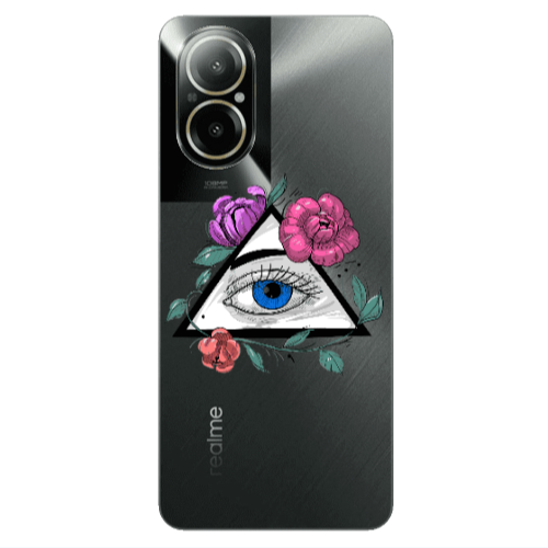 Realme C67 Eye and flower Transparent Silicone TPU Θήκη
