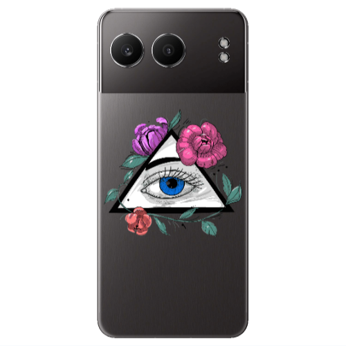 Oneplus Nord 4 Eye and flower Transparent Silicone TPU Θήκη