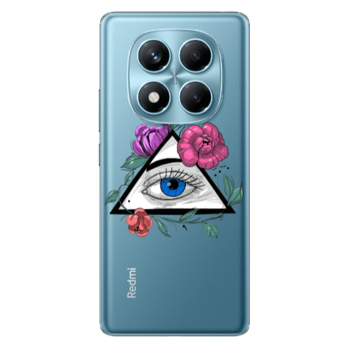 Xiaomi Redmi Note 14 Pro Eye and flower Transparent Silicone TPU Θήκη