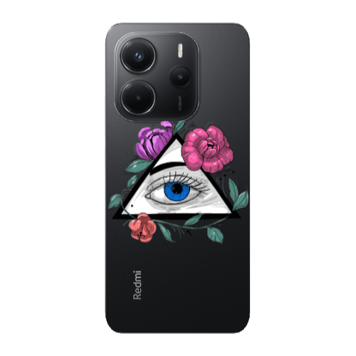 Xiaomi Redmi Note 14 Eye and flower Transparent Silicone TPU Θήκη