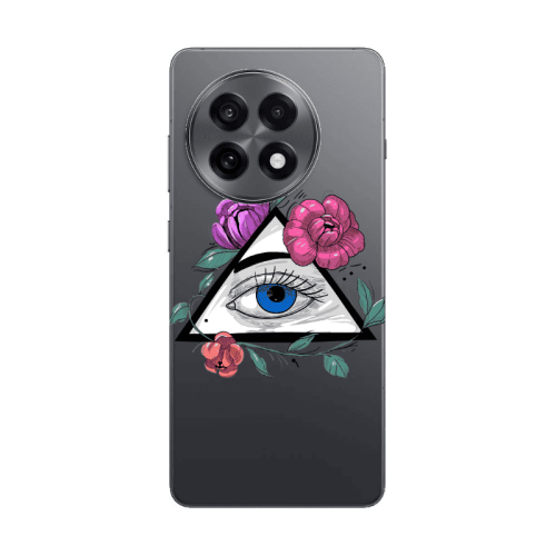 Oneplus 13 R Eye and flower Transparent Silicone TPU Θήκη