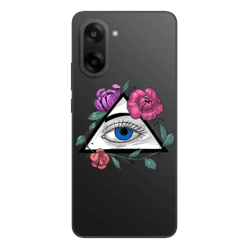 Oneplus Nord CE 5 Eye and flower Transparent Silicone TPU Θήκη