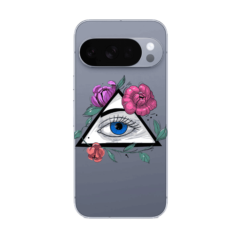 Google Pixel 10 Pro Eye and flower Transparent Silicone TPU Θήκη