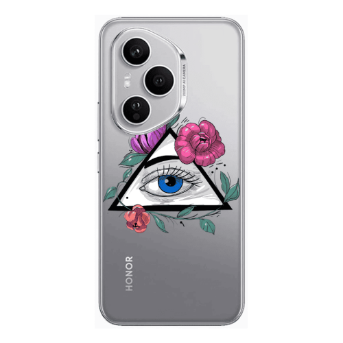 Honor Magic 400 Pro Eye and flower Transparent Silicone TPU Θήκη