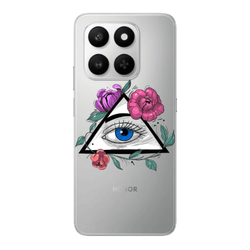 Honor Magic 400 Smart Eye and flower Transparent Silicone TPU Θήκη
