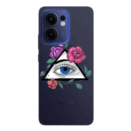 Oppo Reno13 FS Eye and flower Transparent Silicone TPU Θήκη