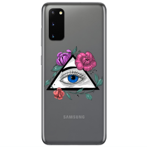 Samsung S20 Eye and flower Transparent Silicone TPU Θήκη