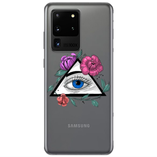 Samsung S20 Ultra Eye and flower Transparent Silicone TPU Θήκη