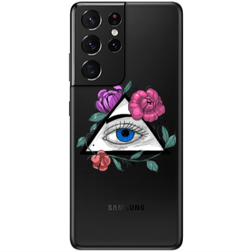 Samsung S21 Ultra Eye and flower Transparent Silicone TPU Θήκη
