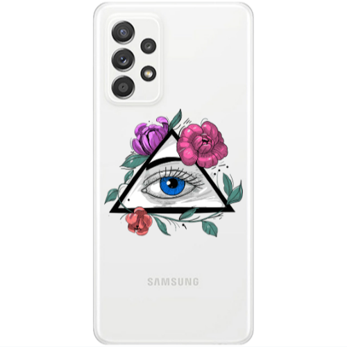 Samsung A53 Eye and flower Transparent Silicone TPU Θήκη