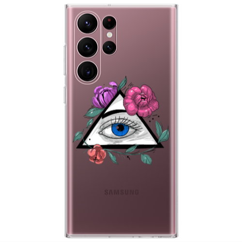 Samsung S22 Ultra Eye and flower Transparent Silicone TPU Θήκη