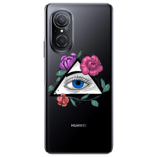 Huawei Nova 9 SE Eye and flower Transparent Silicone TPU Θήκη