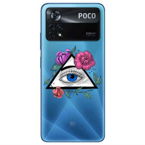 Xiaomi Poco X4 Pro Eye and flower Transparent Silicone TPU Θήκη