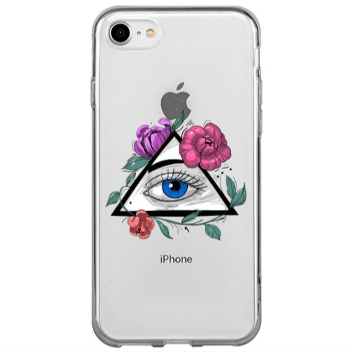 Apple iPhone 7 Eye and flower Transparent Silicone TPU Θήκη