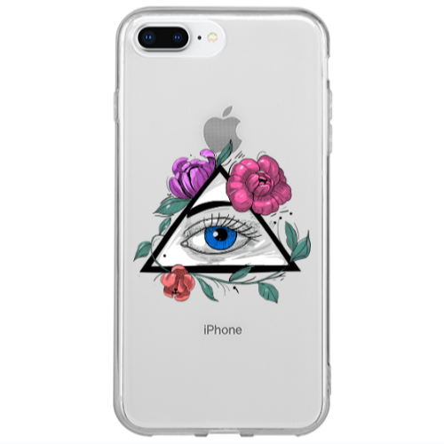 Apple iPhone 7 Plus Eye and flower Transparent Silicone TPU Θήκη