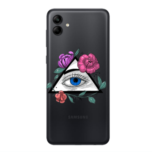 Samsung A04 Eye and flower Transparent Silicone TPU Θήκη