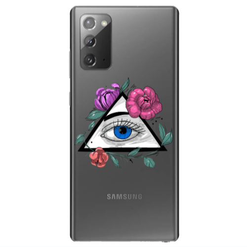 Samsung Note 20 Eye and flower Transparent Silicone TPU Θήκη