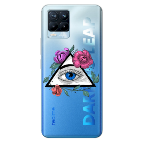 Realme 8 Pro Eye and flower Transparent Silicone TPU Θήκη