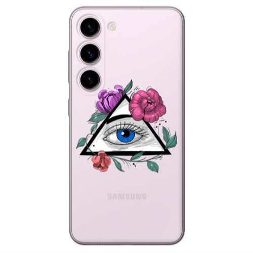 Samsung S23 Plus Eye and flower Transparent Silicone TPU Θήκη
