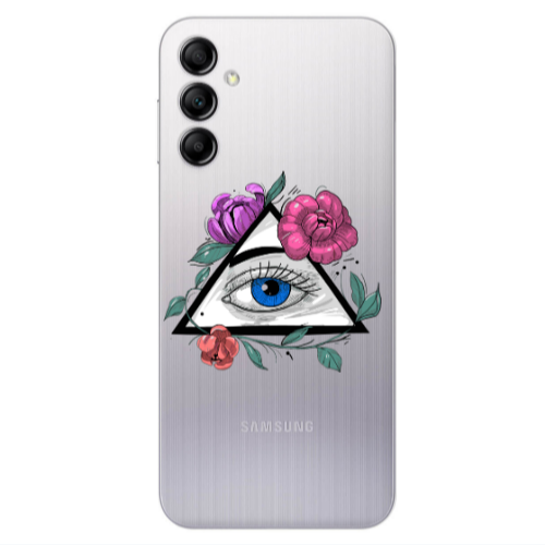 Samsung A14 5G Eye and flower Transparent Silicone TPU Θήκη