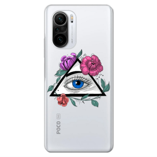 Xiaomi Poco F3 Eye and flower Transparent Silicone TPU Θήκη