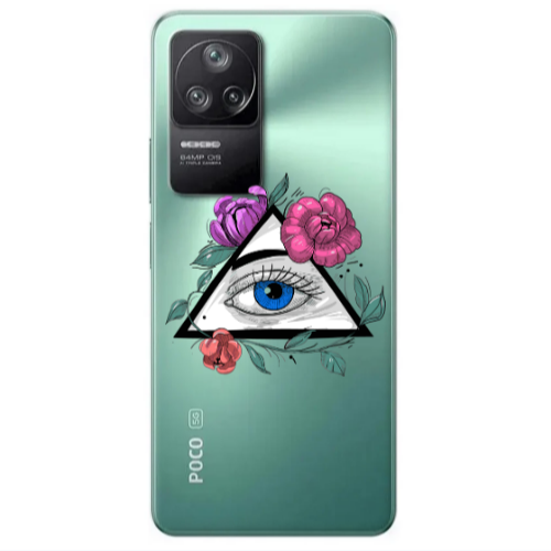 Xiaomi Poco F4 Eye and flower Transparent Silicone TPU Θήκη
