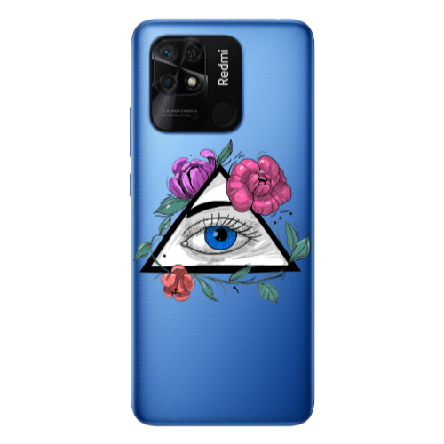 Xiaomi Poco C40 Eye and flower Transparent Silicone TPU Θήκη