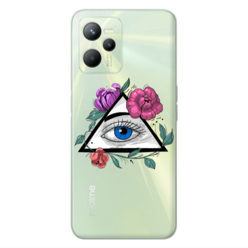 Realme C35 Eye and flower Transparent Silicone TPU Θήκη