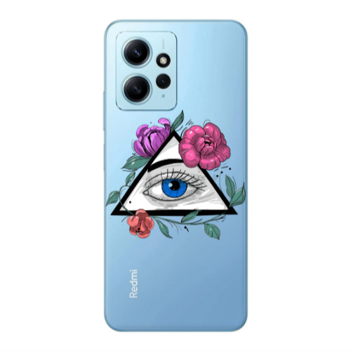 Xiaomi Redmi Note 12 4G Eye and flower Transparent Silicone TPU Θήκη