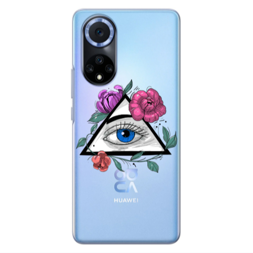 Huawei Nova 9 Eye and flower Transparent Silicone TPU Θήκη